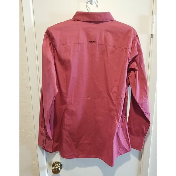 NWT Ariat Real Kirby Stretch Long Sleeve‎ Shirt Earth Red Brick Red Women's 1X - Picture 6 of 11